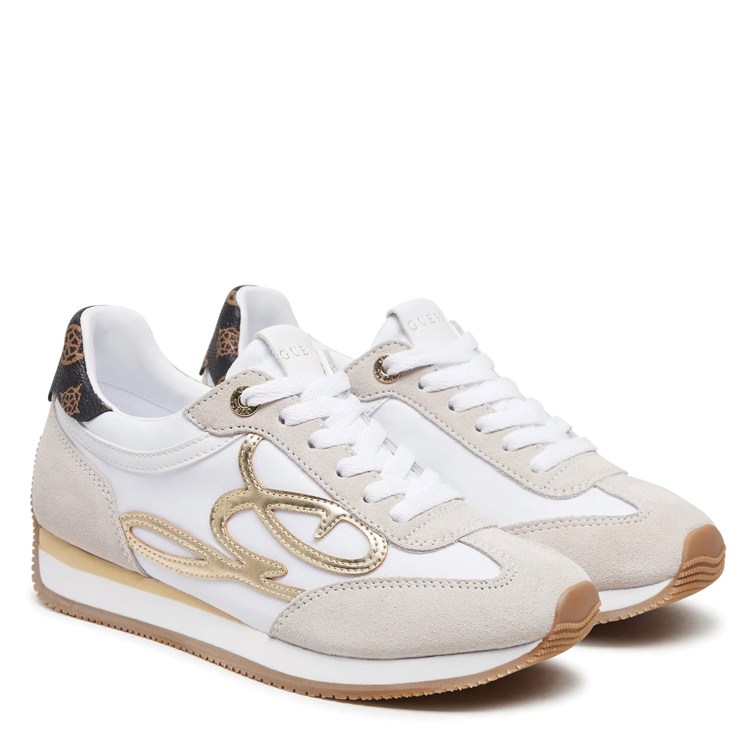 Guess Γυναικείο Sneaker ΜΠΕΖ ΛΕΥΚΟ flpskrsue12-white